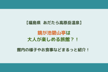 【福島県岳温泉】鏡が池碧山亭に宿泊！リーズナブルに温泉旅館を楽しもう！