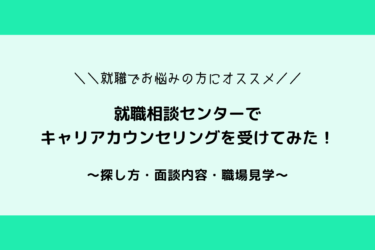 ハロワに行く前に！就職相談センターを利用してキャリアカウンセリングを受けてみた！