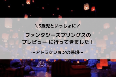 3歳児を連れてファンタジースプリングスのプレビューに行ってきた感想！